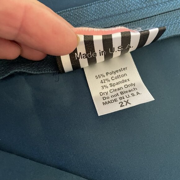 Pinup Couture Ava Faux Wrap Wiggle Dress Turquoise Satin 2X Retro Mad Men Glam - Picture 7 of 10